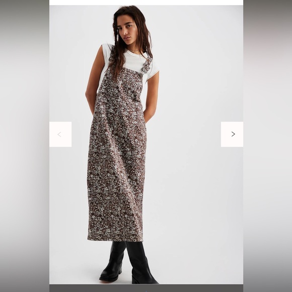 Free People Hanson Apron Midi Dress Large Hanson Apron Midi Dress NWT